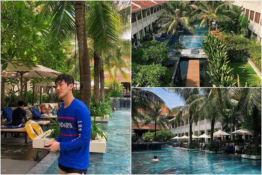 Chọn một khách sạn trên đường Lý Thường Kiệt (Hội An), nằm rìa phố cổ để ở, vị trí khá tiện nên anh chàng có thể di chuyển ra biển, hay vào khu trung tâm bất kỳ lúc nào.