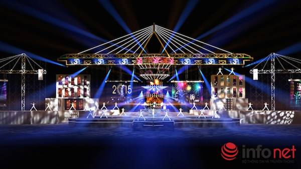 Phối cảnh sân khấu chương trình lễ hội "Tôi yêu Đà Nẵng - Chào năm mới 2015".